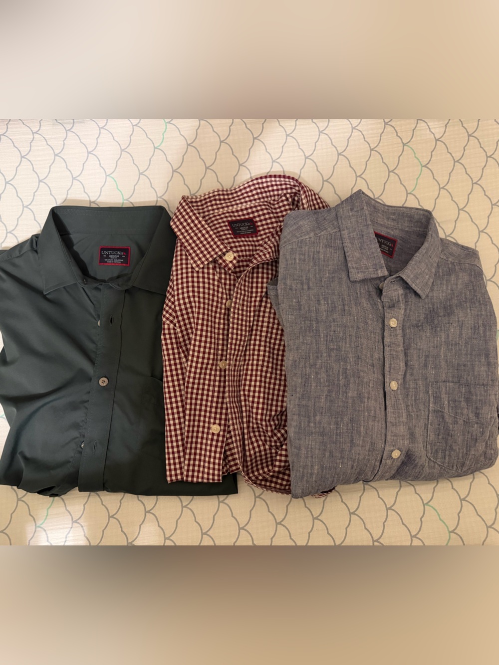 UNTUCKit Men's Long Sleeved Button-Down Shirts- Bundle of 3